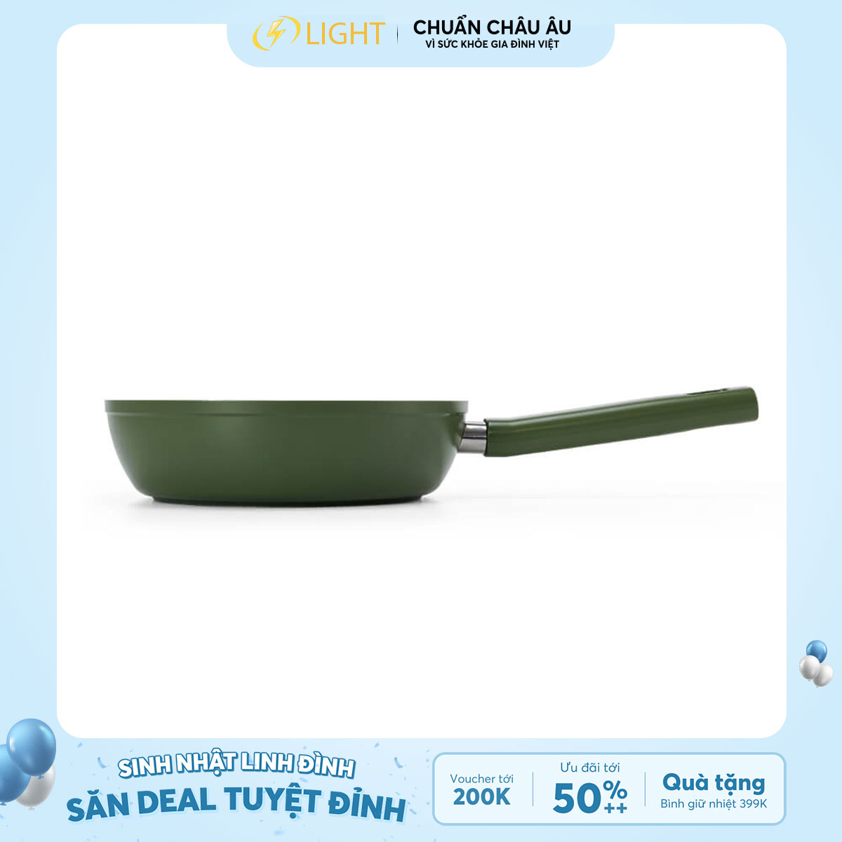 Chảo men sứ xanh