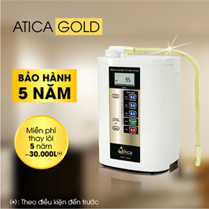 Máy lọc nước ion kiềm Atica Gold - Giàu Hydrogen, thương hiệu Nhật Bản